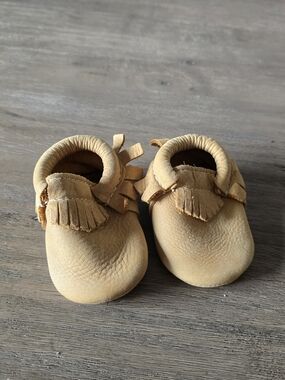 Freshly Picked Baby Moccasin Slip-On Shoes in Tan